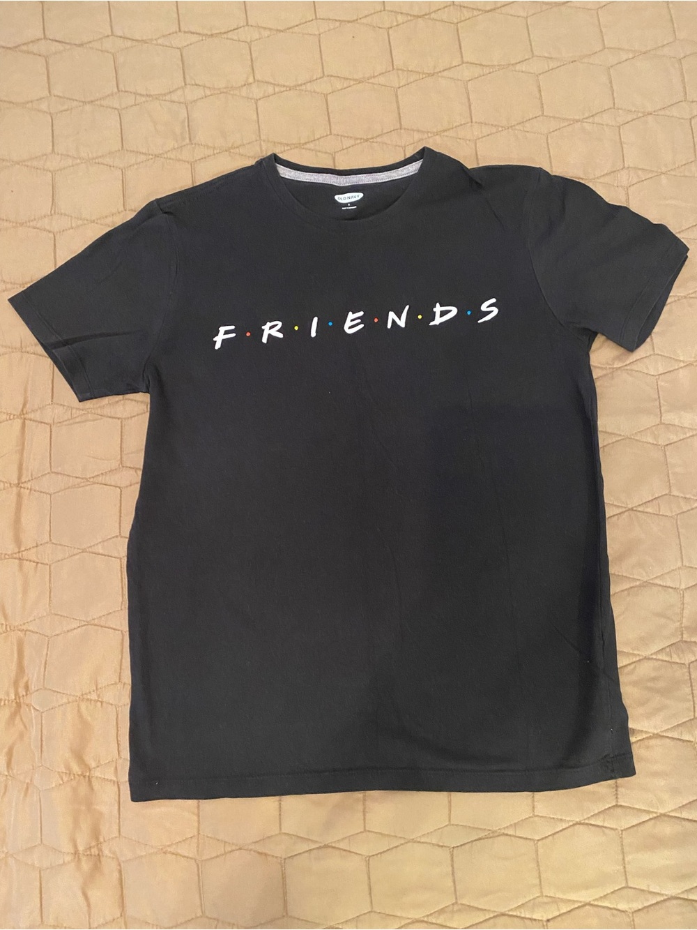 Old Navy Size S FRIENDS Logo Black Crew Neck T-Shirt